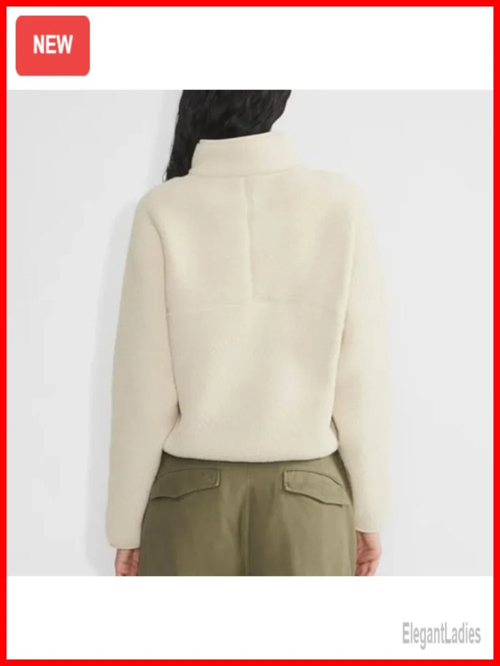 Womens Cropped Sherpa Fleece Half Zip Sweatshirt Fuzzy Pullover Varsity Jacket